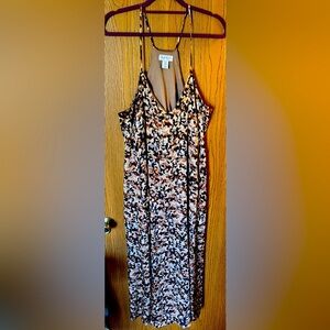 Nicole Miller Black and Brown Sleeveless Maxi Sundress